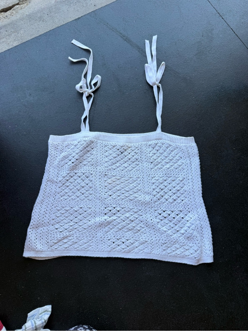 Universal Thread White Crochet Tie-Strap Cami